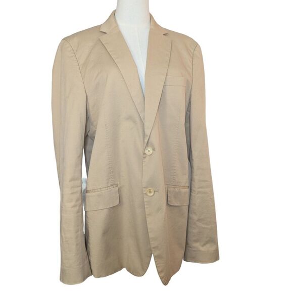 Scotch & Soda Tan Cotton Blazer Men's L 44 Polka Dot Lined Sport Coat 2 Button